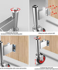 Spring Loaded Gate Casters 5 Inch Rubber Tire Heavy Duty Gate Caster Wheels installation on wooden gate step-by-step guide.