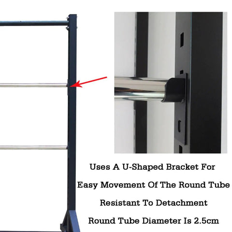 Heavy Duty Mobile Wire Coil Storage Organizer Rolling Cart With Thick Steel Frame U-shaped bracket for easy tube movement.