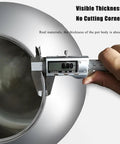 Real Deal Commercial Electric Sugar Coating Machine Heavy Duty Candy Coater Polisher And Chocolate Drum Pan showing 6mm thickness measurement.