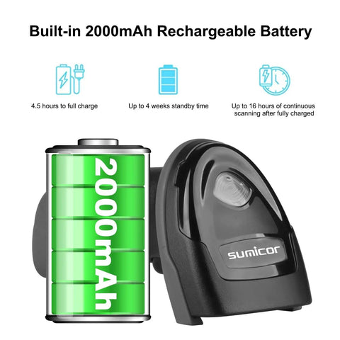 Wireless Barcode Scanner With Bluetooth 2 4G 3 In 1 1D 2D QR Code Reader For Inventory Retail Library Use Handheld Barcode Scanner