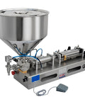 Single Head Pneumatic Filling Machine Built Tough With Stainless Steel And A No Sweat Drip Proof Nozzle For Smooth Auto Manual Paste Dispensing Up To Two Thousand Six Hundred Milliliters Capacity in gray and silver.