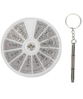 Screw Nut Assortment Kit With 600 Pieces Stainless Steel Mini Screws And Nuts, 12 Size Options, compact organized case and tool.