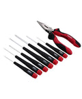 Slotted and Phillips Screwdriver Set With Bonus 6.3 Inch Long Nose Pliers, 8 Piece, extra long handles, chrome plated tools