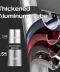Thickened aluminum tube comparison for Telescoping Ladder 12.5 Foot Aluminum Extension Ladder Lightweight Collapsible For RV