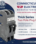 100 Amp Zinsco QCAL100 Compatible 2-Pole Circuit Breaker 1-1/2 Inch Body ETL Listed For Safe And Reliable Panel Replacement Safer Electrical Upgrades Quick Fit In Standard Load Centers Fail-Safe Operation High-Quality Compatibility Performance, 1.5 in body