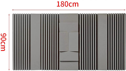 Premium Thick Acoustic Panels 2-Pack Soundproof Foam Tiles for Studio Recording and Home Office with Killer Noise Reduction and Echo Control to Make Your Space Look Fresh and Rock Solid in Gray, 180cm x 90cm.