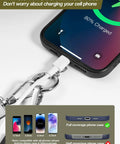 Clip And Go Phone Lanyard With Wallet Crossbody Strap Detachable RFID Wristlet Wallet showing charging port