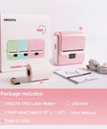 Kickass Portable Bluetooth Label Printer With Slick Wireless Tape Dispenser For Home Office Organization And Shipping Labels No Ink Required Mighty Handy Cordless Thermal Label Maker handles various label supplies.