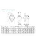 KFL003 Bearing Housings Mounted 17mm Shaft Zinc Alloy Pillow Block Flange Bearings Ball 10 Piece Lot 52100 Chrome Steel Heavy Duty Industrial Machinery Parts D Type Coating Ensures Smooth Extended Life Reliable Keeps Stuff Running Smooth Ready. technical drawing of two-bolt flange unit for 17mm shaft