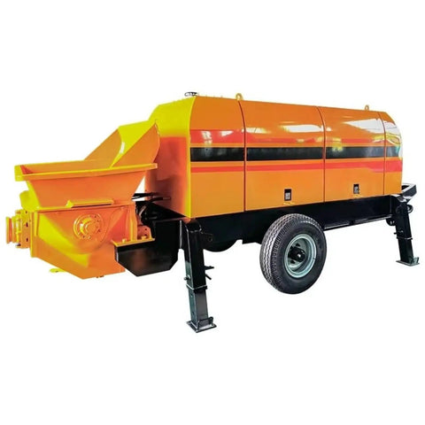 Heavy Duty Concrete Transfer Pump For Construction Sites Built Tough To Move Slurry Fast With Gate Valve, Delivery Equipment, And Custom Pipeline Extensions For Logistics Parks And Warehouse Projects Pro Grade on wheeled frame