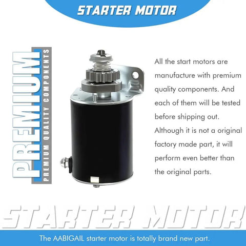 14 Teeth Starter Motor High Torque Replacement For Popular Lawn Tractor Brands with sealed bearings and copper contacts