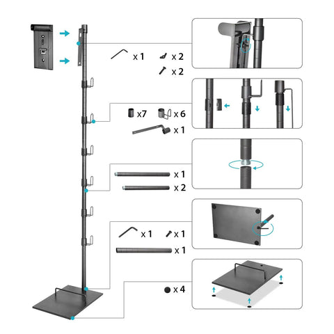 Assembly instructions for Durable Floor Storage Stand For Dyson V15 Detect V11 V10 V8 V7 V6 Cordless Vacuum Cleaners.