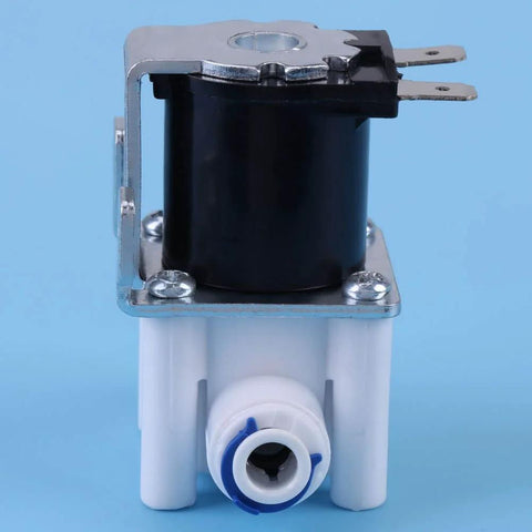 Front view of DC 12V Solenoid Valve Normally Closed For Water Purifier And Filter Systems with Copper Coil and Plastic Body