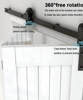 Beefy Heavy Duty 3.5 Foot Bi Folding Barn Door Hardware Kit For Two Doors, Carbon Steel Sliding Track System in Frosted Black.