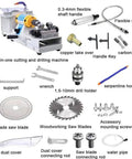 Gemstone Polisher Grinder Buffer Machine For Jewelry Making, Mini Table Saw With 750W Motor And 10000 RPM, accessories