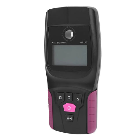Bewinner Wall Scanner with LCD Display, Precision Machined Electronic Stud Finder, black and pink handheld design.