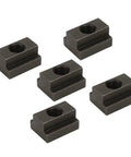 Beefy High Strength T Slot Nut With Black Oxide Finish Threaded For A Tight Rock Solid Fit In Machine Tool Table Slots Undersized For Precise T Slot Alignment In 45 Steel Construction, five-piece set