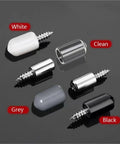Heavy Duty Self Tapping Screws With Rubber Sleeves 40 Piece Set in black, grey, white, and clear for wall mounting.