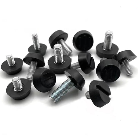 Adjustable Leveling Feet Set For Furniture And Cabinets Black Glide Pads With M6 And M8 Screws Rust Resistant Plastic Bases 4 Pack 8 Pack Multiple Size Options Easy DIY Installation Delivers Stable Leveling On Uneven Floors, black feet