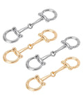 4 Piece Horse Bit Buckle Set In Silver And Gold D Ring Snaffle Bit Connectors Double Silk Scarf Ring for Womens DIY Jewelry and Shoe Decor