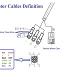 Motor cable diagram showing three phase wires connections for Heavy Hitter 3000W 72V hub motor upgrade.