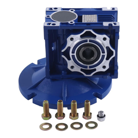 MRV040 Worm Gear Speed Reducer 100 To 1 Ratio With 56C Mounting Flange Hollow Shaft 0.15 HP Input At 1750 RPM shown with bolts