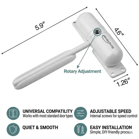 Easy Install Adjustable Spring Door Closer For Self Closing Doors Fire Rated with dimensions and rotary adjustment