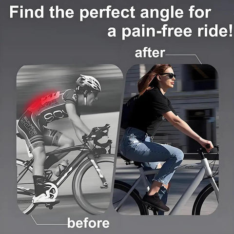 Comparison of cyclist posture before and after using Adjustable MTB Stem for 25.4mm to 31.8mm Bars and 28.6mm Steerer