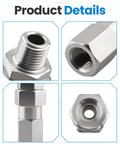 One Quarter Inch NPT Pressure Washer Swivel Fitting For Gun And Hose, 360 Degree Kink Free Connector, 4000 PSI, 2 Pack, Heavy Duty Metal Adapter For Leak Free Spray Gun To Hose Links And Smooth Rotation, stainless steel close-up