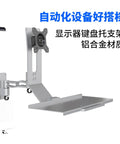 Premium Badass Heavy Duty Industrial Cabinet Computer Monitor Mount Single Display Arm For Rig Or Office Rock Solid Adjustable Bracket with silver finish.