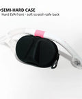 Semi Hard EVA Mask Case For Snorkeling And Scuba Gear With Crush Resistant Front Shell And Flexible Back, with snorkel holder