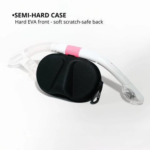 Semi Hard EVA Mask Case For Snorkeling And Scuba Gear With Crush Resistant Front Shell And Flexible Back, with snorkel holder