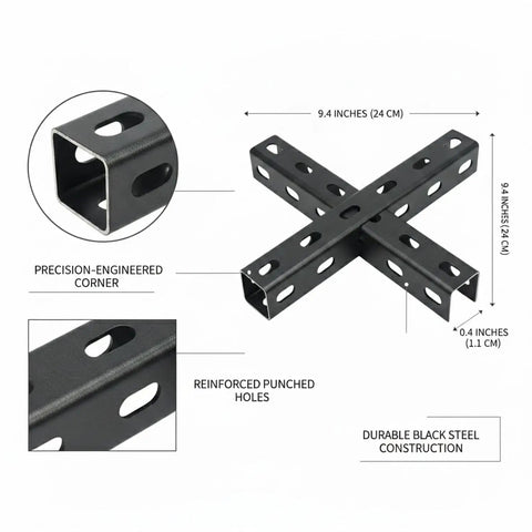 Heavy Duty Vertical Post For Standard Angle Steel Shelving Systems Garage And Warehouse Rack Repair Replacement Upright 9.4x9.4x0.4 in