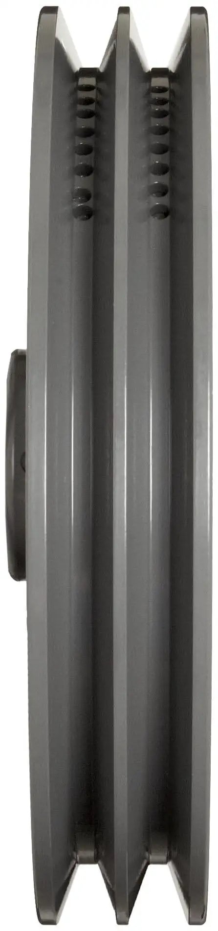 Side view of V Belt Sheave Bored To Size For Classical V Belts A Belt Section Cast Iron Two Grooves 9.25 Inch Outer Diameter 1.2 Inch Bore