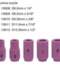 Purple alumina nozzles of different sizes for Stubby Gas Lens TIG Welding Torch Kit No Ten Glass Cup for WP 17 18 26