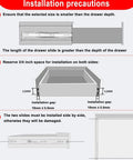 Installation instructions for Heavy Duty Ball Bearing Drawer Slides Full Extension Steel Runners With Rubber Guard.