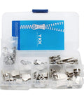 Zip Repair Kit With Metal Aluminum Sliders And Top And Bottom Stops, Assorted Sizes 3, 4.5, 5, And 10, Easy Storage Container