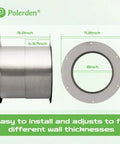 Adjustable 6 Inch Wall Thimble For Double Wall Chimney Pipe Featuring An Eight Inch Inner Flange Handles Walls Four To Nine Inches Thick No Sweat Install For Your Wood Stove Setup, showing dimensions.