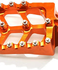 Dope Orange CNC Dirt Bike Foot Pegs For KTM Adventure Motorcycles 2001 To 2018, durable aluminum foot pedals, side view