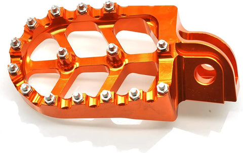 Dope Orange CNC Dirt Bike Foot Pegs For KTM Adventure Motorcycles 2001 To 2018, durable aluminum foot pedals, side view