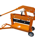 Manual Block Splitter Cutter Portable Paver Cutting Tool For Easy Brick And Stone Cutting Adjustable Cutting Size From 0 To 3.9 Inches And Width Up To 15.7 Inches Built For Quick Labor Saving Work On Job Sites., orange steel manual block splitter cutter with wheels for brick and paver cutting
