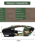Heavy Duty Electric Automatic Strapping Machine. Battery Powered PP PET Banding Tool display with size details and specifications.