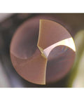 Close-up of WEXWE chamfer end mill tip with cutting edge; 90° carbide tool