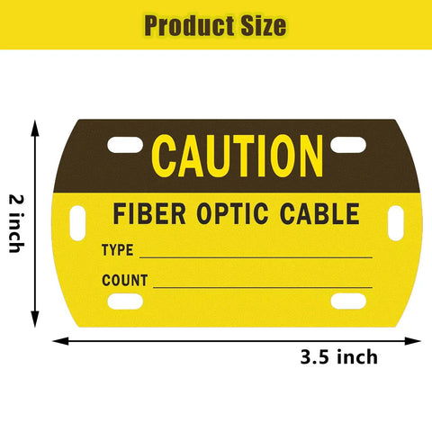 Tough As Nails Fiber Optic Cable Labels With 3 Smear Proof Markers For Data Center Routing Industrial Wire Organization Durable HDPE ID Stickers Plug And Play Cable Management, 3.5x2 inch yellow tag.