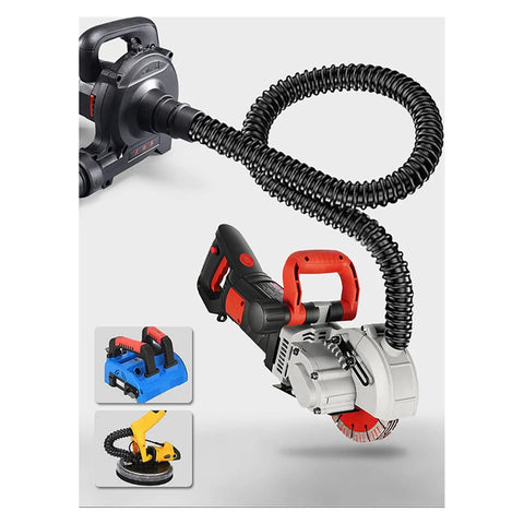 Heavy Lifting Dust Collector Blower And Vacuum Two In One System With Six Speed Controls And A Gutsy 1200W Copper Motor Engine shown with hose and attachments.
