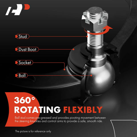 Close-up view of ball joint components in Two Front Upper Control Arms With Ball Joints And Bushings For Chevy Silverado 1500 Tahoe Suburban Avalanche Sierra Yukon XL 1500 GMC Yukon Cadillac Escalade ESV EXT 2007 Through 2014 Replacement