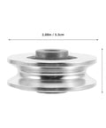 Aluminum Pulley Wheel For Cable Machines 2.09 Inch Silent Bearing Rope Roller For Home Gym Pulley Systems And Weight Lifting Attachments, silver side view