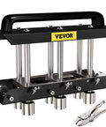 Three Station Edge Roller Bender for Sheet Metal Fabrication, 0-90 Degree Bends, Heavy Duty All Metal Build, Black and Silver Finish.