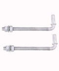 J Bolt Gate Hinge For Chain Link Fence With Five Eighth Inch Hinge Pin Galvanized Steel Construction Eight Inch Overall Length Includes Washers And Nuts Outdoor Heavy Duty Gate Hardware Two Pieces