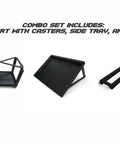 Roll Cart With Side Tray And Handle Combo For US General Mini Tool Box Slick Pro Grade Accessory Set Made In USA Mini Storage Cart Heavy Duty Organizer Easy Roll Utility Tray components displayed